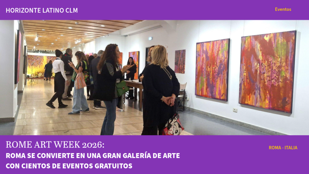 Exposición de arte contemporáneo en Roma durante Rome Art Week 2026, únicamente si la fotografía muestra realmente una exposición de esta edición. Para una imagen ilustrativa, describiremos lo que aparece sin atribuirle un evento que no esté confirmado.