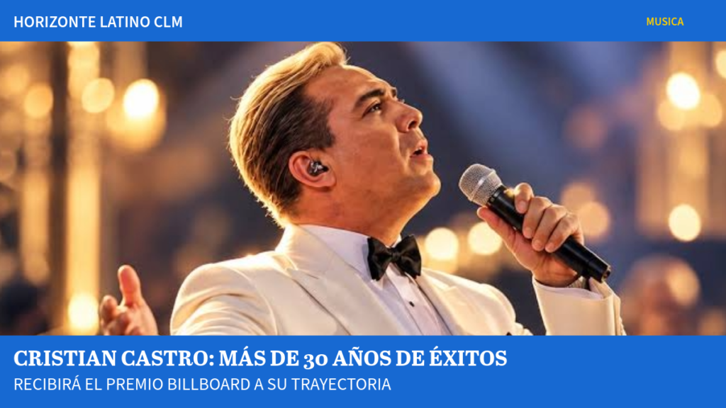 Cristian Castro, cantante mexicano homenajeado con el Premio Billboard Trayectoria Artística 2026.
