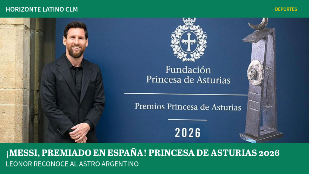 Lionel Messi recibe de la princesa Leonor la insignia del Premio Princesa de Asturias de los Deportes 2026 en Oviedo